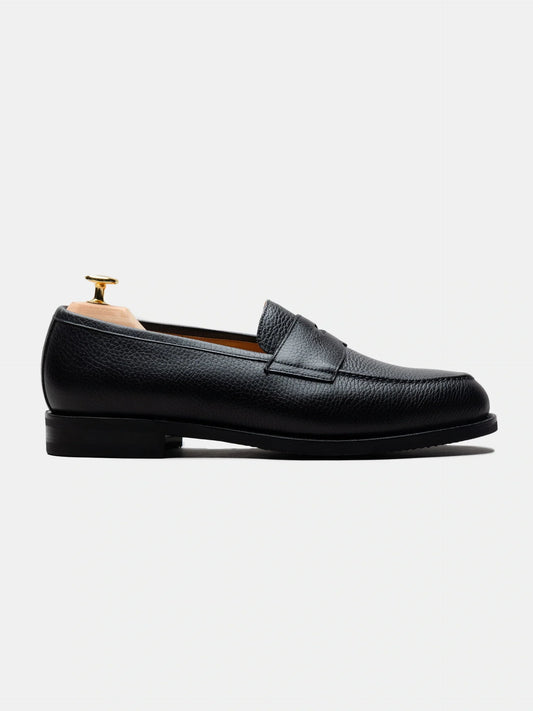 The Penny Loafer - Black Grain