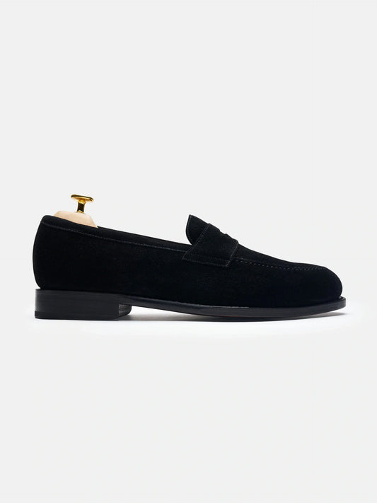 The Penny Loafer - Black Suede