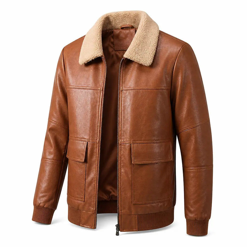 Laramie Sherpa-Collar Jacket — packshot cognac