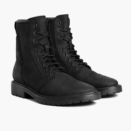 The Brennan Zip Moto Boot — Matte Black