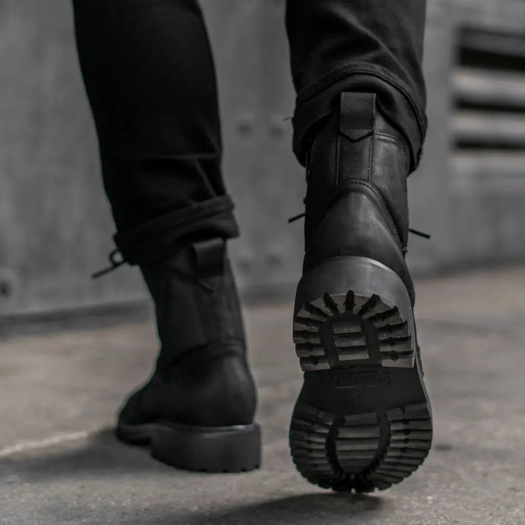 The Brennan Zip Moto Boot — Matte Black