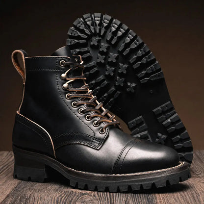 The Corbin Service Boot — Black & Natural