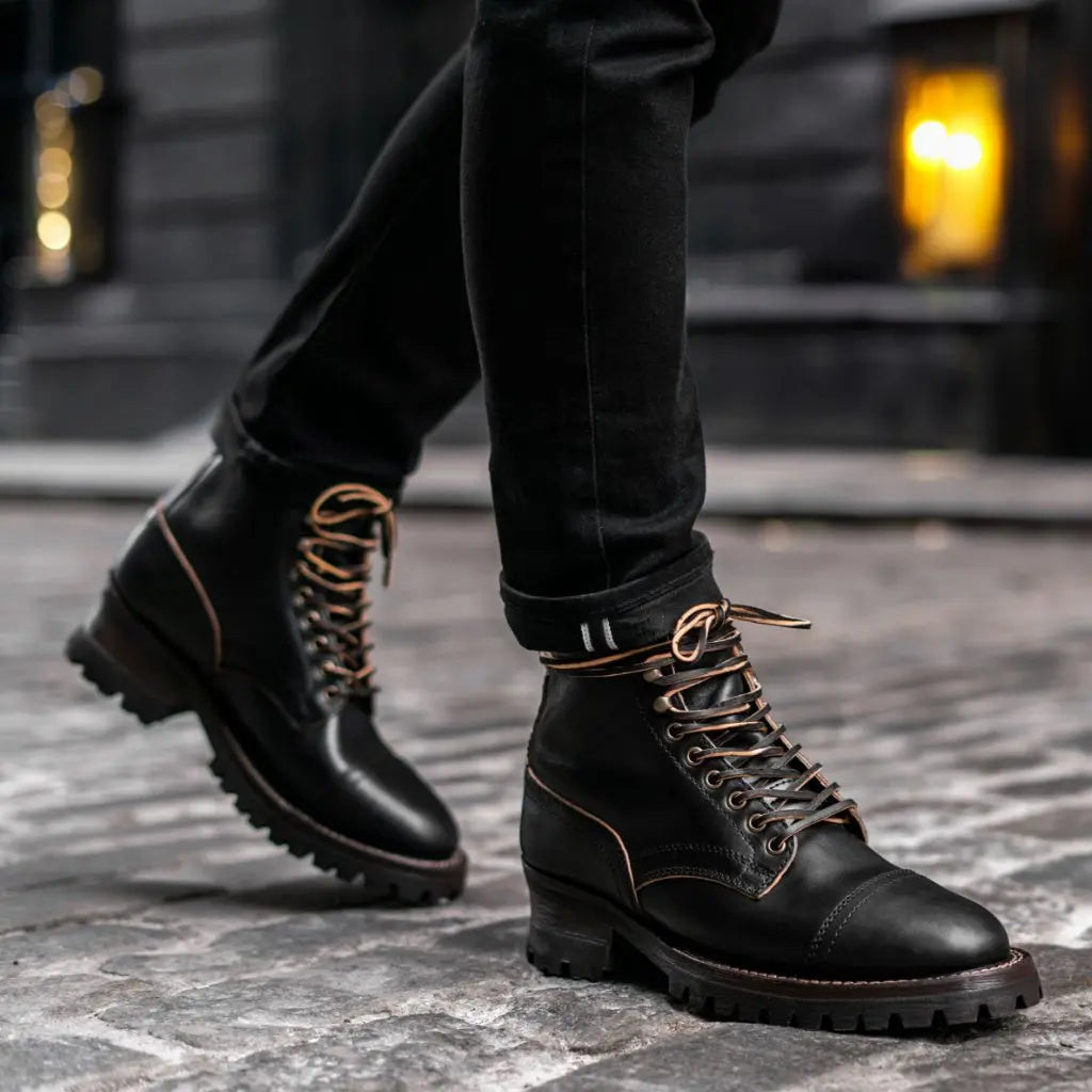 The Corbin Service Boot — Black & Natural