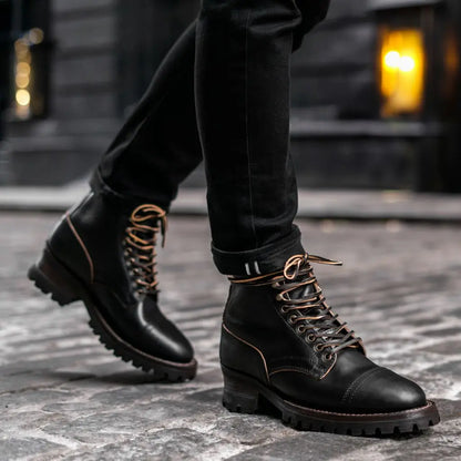 The Corbin Service Boot — Black & Natural