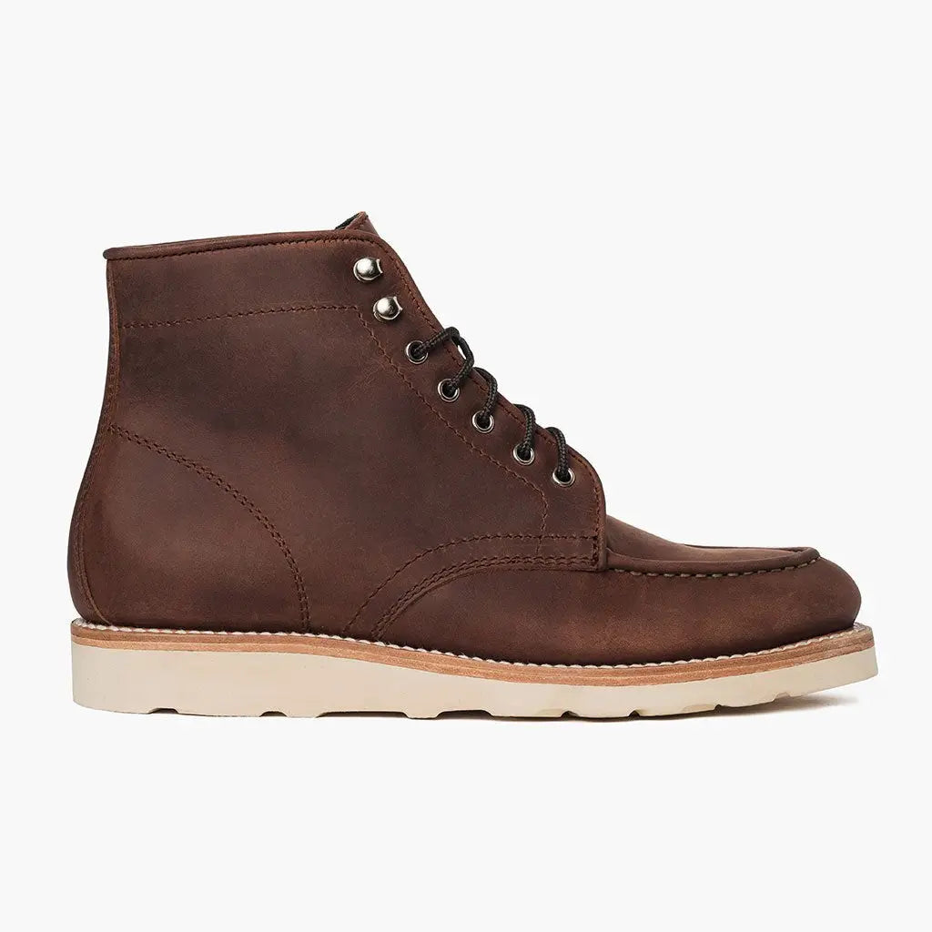 Soft leather, stitched by hand at the toe