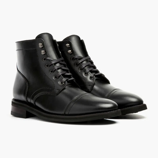 The Hayes Cap-Toe Boot — Black