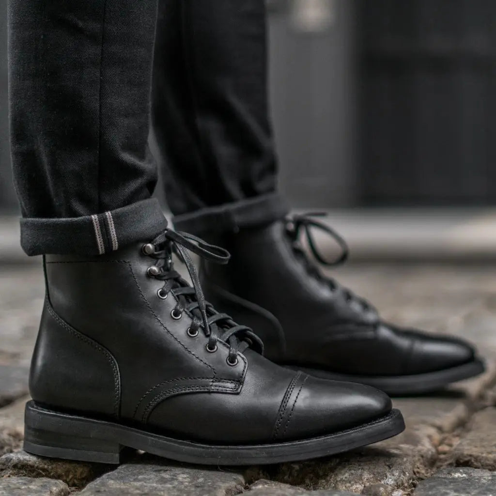 The Hayes Cap-Toe Boot — Black