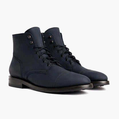 The Hayes Cap-Toe Boot — Matte Navy