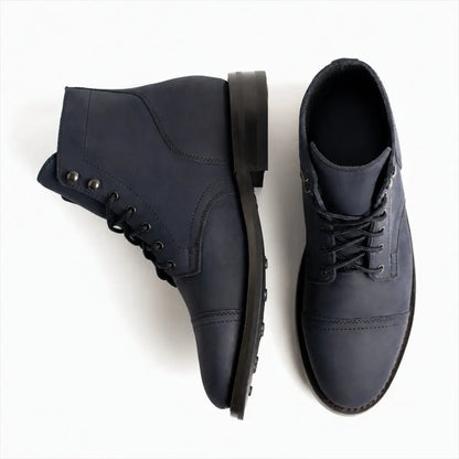 The Hayes Cap-Toe Boot — Matte Navy