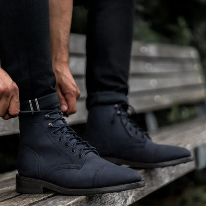 The Hayes Cap-Toe Boot — Matte Navy