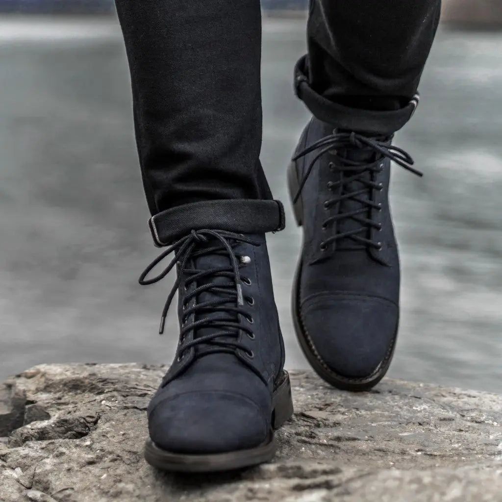 The Hayes Cap-Toe Boot — Matte Navy