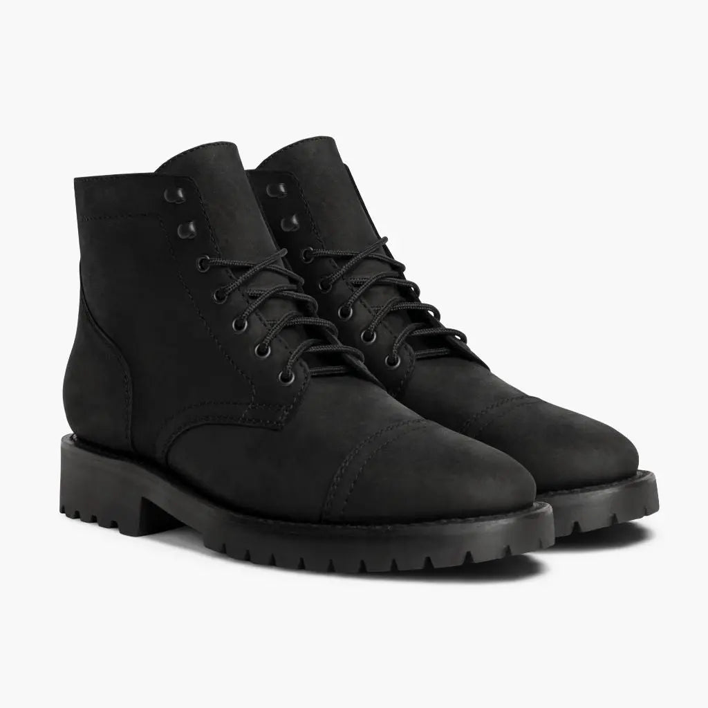 The Hayes Lug-Sole Boot — Matte Black