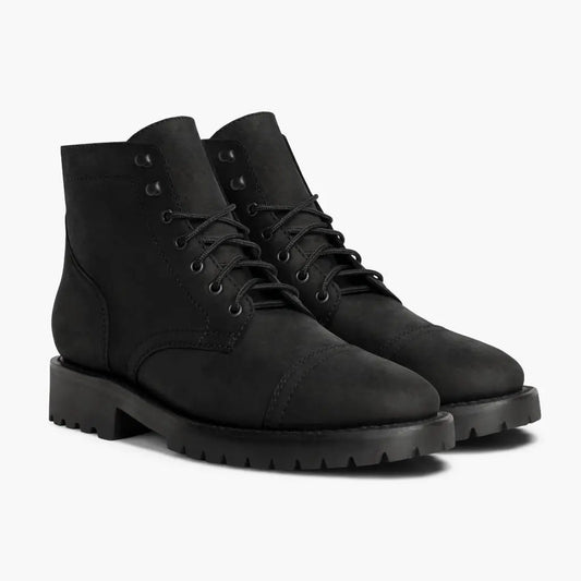 The Hayes Lug-Sole Boot — Matte Black