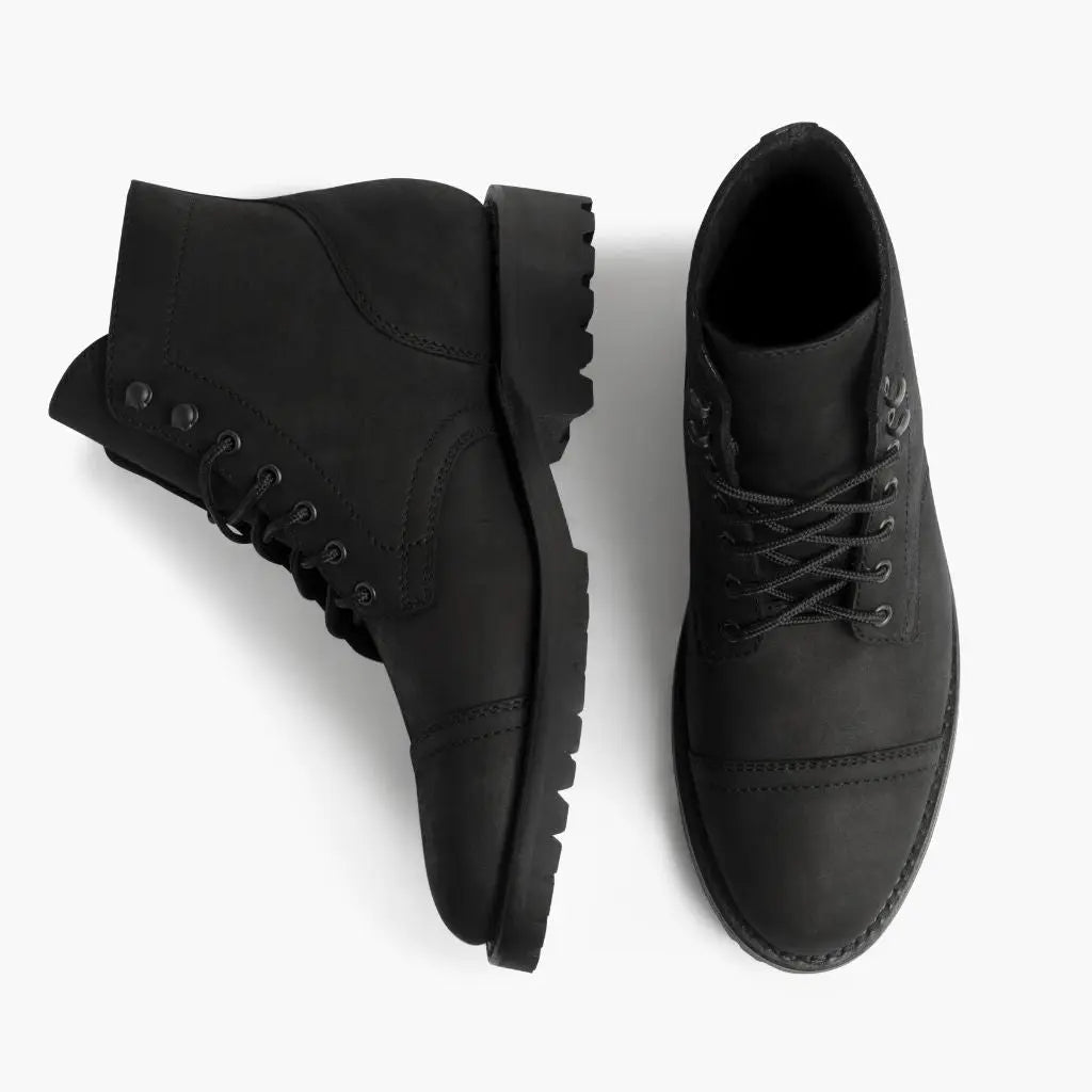 The Hayes Lug-Sole Boot — Matte Black