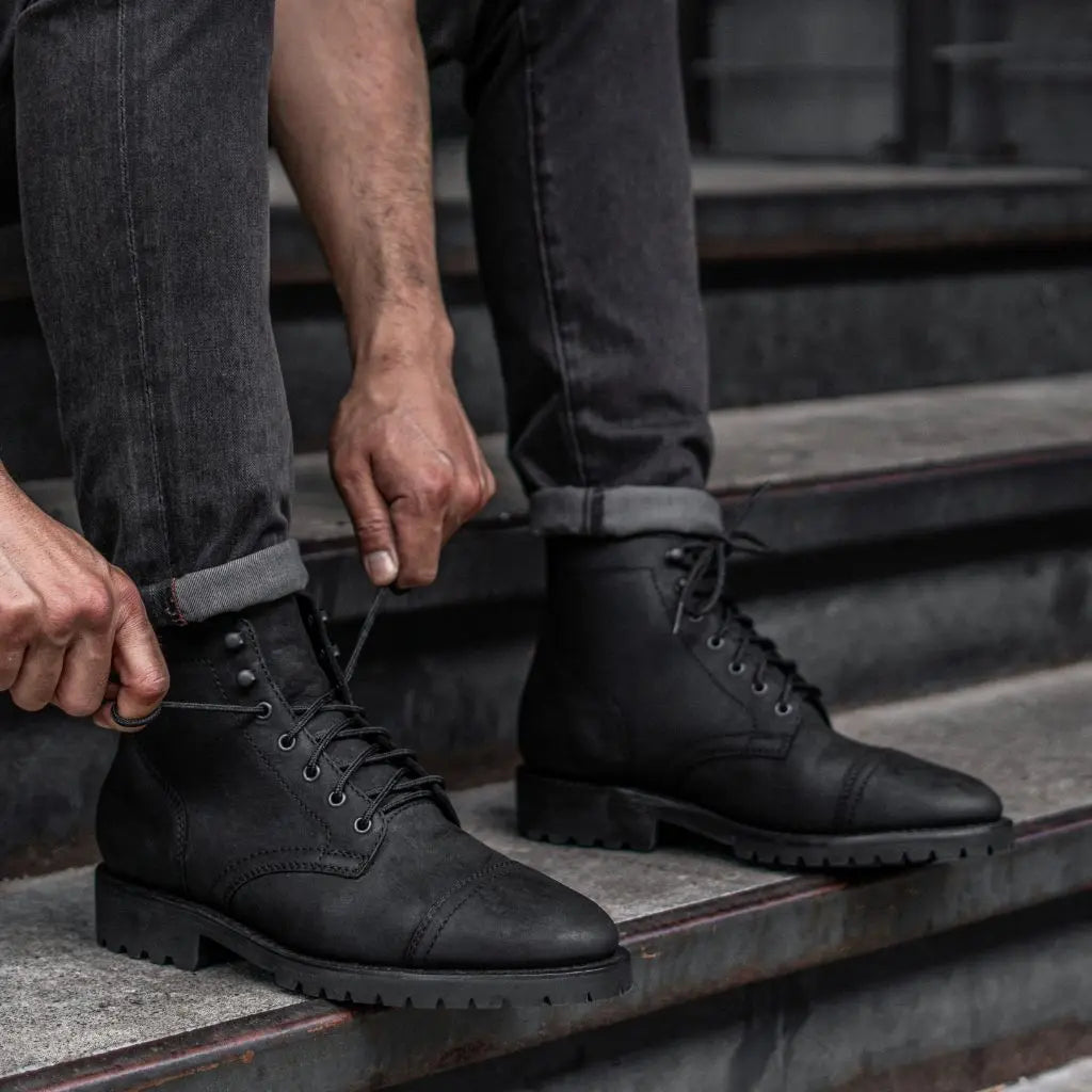 The Hayes Lug-Sole Boot — Matte Black