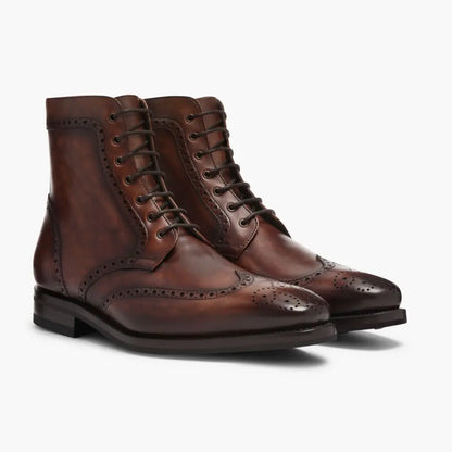 The Mercer Wingtip Boot — Burnished Cognac