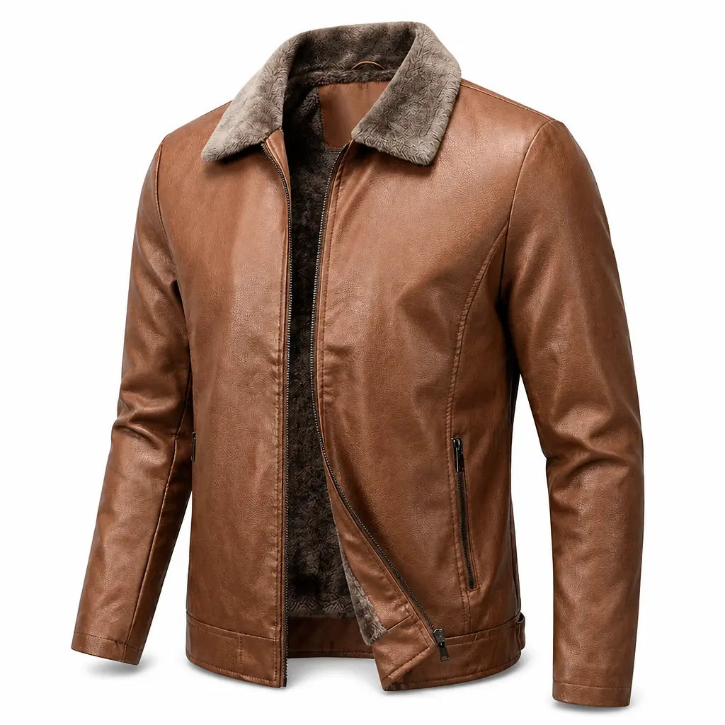 Tucson Sherpa-Collar Jacket — packshot cognac
